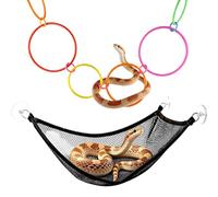 Snake Climbing Rings - Reptile Toy Hammock, Lizard Enrichment Circles, Bearded Dragon Swings, Serpent Gym Equipment | Flexible Branch Links Designed For Small Animal Enclosure Play Within Tropical