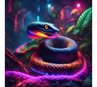 Snake Decor Unframed Canvas Prints,Animal Bathroom Wall Art,Reptile Decor Black Light Poster,Nature Wilderness Landscape Horror Trippy Room Decor Painting,Witchy Home Decor Pictures for Apartment