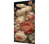 Snake Diamond Art Kits Adults, 5D Diamond Painting Flower Crystal Art Kits for Adults, DIY Square Rhinestone Gem Embroidery Paintings Crafts Beginners, Room Decor, Gifts for Women 70x140cm db8-q20