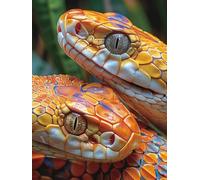 Snake Diamond Art Kits Adults, Animal Diamond Painting, Crystal Art Kits for Adults, DIY Round Full Drill Embroidery Cross Stitch Canvas Painting Crafts Pictures, for Home Wall Decor, 40x50cm 8-7154