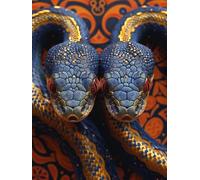 Snake Diamond Art Kits Adults, Animal Diamond Painting, Crystal Art Kits for Adults, DIY Round Full Drill Embroidery Cross Stitch Canvas Painting Crafts Pictures, for Home Wall Decor, 40x50cm N-7085