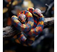 Snake Diamond Art Kits Adults, Diamond Painting Animal Crystal Art Kits for Adults Beginners, 5D DIY Full Drill Round Rhinestone Embroidery Cross Stitch Painting, Home Wall Decor Gifts 45x45 cm K-2