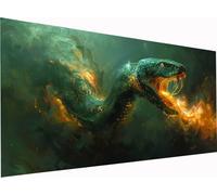 Snake Diamond Art Kits Adults, Large 120x40 Inch 5D Diamond Painting for Beginners Flame, DIY Full Drill Cross Stitch Embroidery Crystal Art, Crafts and Painting for Home Wall Decor Gifts X-2588