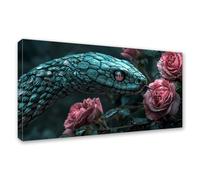 Snake Diamond Art Kits Adults Large 160x80cm, 5D Square Drill Diamond Painting Flower, DIY Full Drill Crystal Art Embroidery Canvas Painting, Rhinestone Cross Stitch Crafts for Room Decor Gifts 0J-653