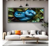 Snake Diamond Art Kits Adults Large Diamond Painting Animal, 5D Round Full Drill Crystal Art Kits for Adults Beginner, DIY Crystal Embroidery Cross Stitch Painting for Room Decor Gifts 175x70 cm Q-1