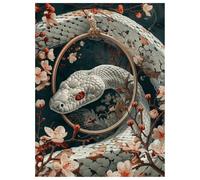 Snake Diamond Painting Kits for Adults, 5D Full Drill Flower Diamond Art Kits Adults/Beginners, DIY Crystal Art Painting Canvas Pictures Arts and Crafts, Home Wall Decor Gifts 16x25inch L-Y183