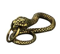 Snake DIY in Yellow Pendant Charm Keychain Copper Material with Chic Retro Style Unique for Belt Hanging and Other Decors Jewelry and Bag Accessories