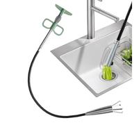 Snake Drain Hair Removal Tool - 4 Prongs Drain Unblocker Tool for Drains, Bathroom Sink Unclogging Accessory for Plumbers, Property Managers Owners Per