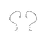 Snake Ear Cuff Earrings Gothic Punk Snake Ear Piercing Wrap Stud Earrings Halloween Snake Cuff Earrings (Climb Silver)