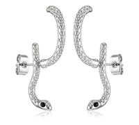 Snake Earrings for Women, Dangle Snake Jewelry, Silver Goth Gothic Earrings, Punk Serpent Earring, Edgy Grunge Earring for Halloween, Birthdays, Valentine, Date Nights, Parties, Concerts, Cosplay