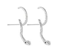 Snake Earrings - Gothic Animal Ear Cuff Earrings, Wrap Around Non Piercing Style, 2.3cm Length 0.9 Inch Small Frame, Polished Finish Alloy Metal For Women Men Adults Parties