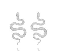 Snake Earrings - Snake Jewelry for Women, Large Silver Snake Bite Jewelry, Cute Animal Jewelry, Personality Snake Dangle Drop Earrings, Best Gifts for Teen Girl