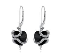 Snake Earrings Sterling Silver Leverback Snake Dangle Earrings Protection Snake Jewelry for Women