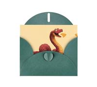 Snake eating potato chips Dark Green Patterns greeting card 6x4 inches with envelope, covering birthdays, weddings and other occasions