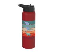 Snake eats Elephant and Becomes a Dinosaur Prehistoric Dino Stainless Steel Insulated Water Bottle