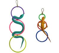 Snake Enrichment Colorful Rings for Ball Python Playground Climbing Toys for Corn Snake Enrichment Toys Snakes Climbing Suitable for Bearded Dragon, Chameleon, Iguana, Gecko, Lizard (1 Big&1 Small)