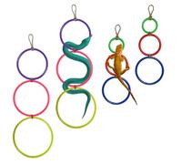 Snake Enrichment Colorful Rings for Ball Python Playground Climbing Toys for Corn Snake Enrichment Toys Snakes Climbing Suitable for Bearded Dragon, Chameleon, Iguana, Gecko, Lizard (2 Big&2 Small)