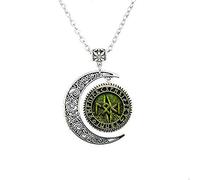 Snake Eye Loki Petite Written in Rune Jewelry, Glass Cabochon Moon Necklace