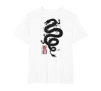 Snake Eyes Coiled Dragon T-Shirt, Men's Big and Tall, White, 6X Tall