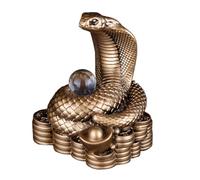Snake Figurine, Year of the Snake Figurine, Feng Shui Snake Statue, 2025 Desk Fortune Decoration, Resin Ornament Symbol of Wealth and Luck, 3.15x2.17x3.62 Inches for Home or Living Room Display