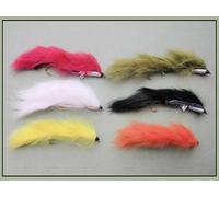 Snake fishing flies, Snake Zonkers 6 pack, three colours, Size 10. barbed or Barbless, Pike or Trout (Barbed)