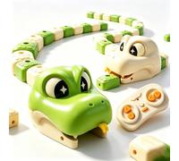Snake Frenzy Game, Remote Control Magnetic Snake Game Toy, 2 Heads, 2 Controllers, 16 Magnetic Food Blocks, Rechargeable Hungry Snakes Eating Itself, Lights & Sounds, 2-Player Family Game，AB