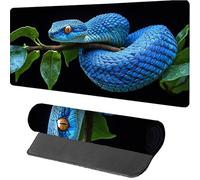 Snake Gaming Mouse Mat 600x300x3mm, Mouse Pad Large Blue, Desk Mat with Stitched Edge, Mousepad with Non-Slip Rubber Base, Office Accessories, Keyboard Pad, for Gifts, PC, Gaming, Desk Office, 3-2009
