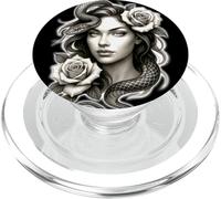 Snake Girl Serpent Medusa Roses PopSockets PopGrip for MagSafe