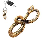 Snake Head Keychain Pendant - Brass, Snake Sculpture, Copper Animal Ornament Key Charm | Decorative Keychain, Fantasy Collectible Figurines For Adults For Men And Women