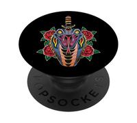 Snake Head Vintage American Traditional Tattoo Style Art PopSockets Adhesive PopGrip