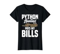 Snake Hunter Snake Hunting Pay Bills Python Hunter Value Graphic T-Shirt, Women, Black, S