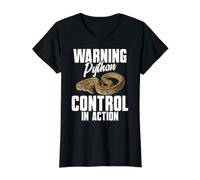 Snake Hunting Specialist Snake Hunter Warning Python Hunter Value Graphic T-Shirt, Women, Black, XS