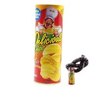 Snake in a Can Prank,The Potato Chip Snake Can Jump Spring Toy,Joke Prank Fool's Day Toy Halloween Toy(Random Color)