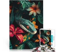 Snake in the flowersJigsaw Puzzles 1000 Piece for Adults for Educational Game Challenge Toy Suitable for desktop decoration 38x26cm