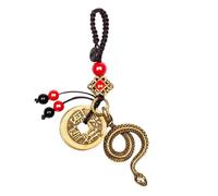 Snake Keychain,Chinese Snake Statue Keychain,Feng Shui Keyring, 2025 Year Chinese Snake Key Accessories,Brass Chinese Year Of Snake Keyring,Vintage Mascot Animal Ornament Key Rings Charm Pendant