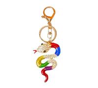 Snake Keychain Rhinestone Crystal Snake Keyring 2025 Year of The Snake Chinese Charms Sparkling Bag Pendant Decor for Lunar New Year Spring Festival (colourful)