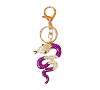 Snake Keychain Rhinestone Crystal Snake Keyring Chinese Snake Keychain 2025 Year of The Snake Hanging Pendants