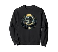 Snake Looking at the Moon Mystic Reptile Sweatshirt
