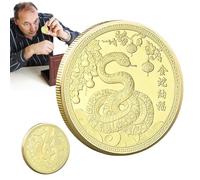 Snake Lucky Coin Year, Snake Coin 2025 - China Lucky Snake Coin 2025 - Chinese Year of the Snake Coin with Double-Sided Design for Collection