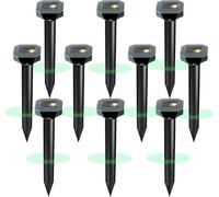 Snake & Mole & Rabbit & Skunk Repellent Solar Powered, Ultrasonic Deterrent, IP65 Waterproof, 2025 Upgraded Gopher Groundhog Rodent Chipmunk Raccoon and Vole Repellent for Lawn & Garden, 10 Pack