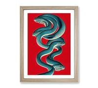 Snake Monster Framed Print | A2 Oak Framed Wall Art | Ready to Hang | Modern Nature Picture | Living Room Bedroom Lounge Office