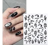 Snake Nails Art Stickers Black Snake Nails Decals Manicure Accessories Self-Adhesive Nails Sticker Nails Art Decoration