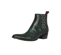 Snake Nayade Leather Chelsea Boots Green Safari 7 UK