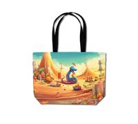 Snake On A Beach Holiday Beach Shopper Tote Bag Warren Reed - Designer Yellow One Size