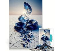 Snake on Cracked Earth 1000 Piece Jigsaw Puzzle for Teenagers Fine Logic Toy Relaxing Fun Neat Edge Wall Art Decor (38x26cm)