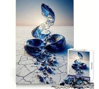 Snake on Cracked Earth 1000 Piece Jigsaw Puzzle for Teenagers Fine Logic Toy Relaxing Fun Neat Edge Wall Art Decor (38x26cm)