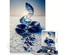 Snake on Cracked Earth Jigsaw Puzzle for Adults 1000 Pieces Memory Boost Group Play Pattern Assembly Xmas Surprise (50x75cm)