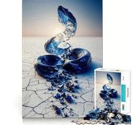 Snake on Cracked Earth Jigsaw Puzzle for Adults 1000 Pieces Memory Boost Group Play Pattern Assembly Xmas Surprise (50x75cm)