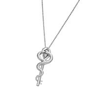 Snake Pendant Necklace for Women, Adjustable Chain Statement Jewelry, Daily Wear Neckchain, Party Ready Neckline Detail Snake Pendant Necklace Statement Clavicle Chain Adjustable Gothic Neckline Daily