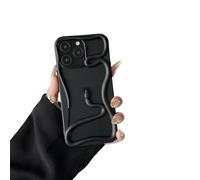 Snake Phone Case, Hollow Solid Color Snake Heat Dissipation Soft Phone Case for iPhone 16/15/14 Pro/Promax (Black,14promax)